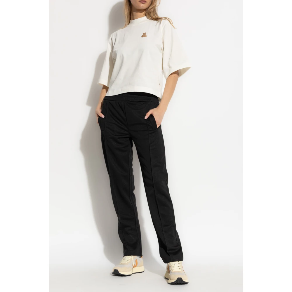 Palm Angels T-shirt met logo Beige Dames