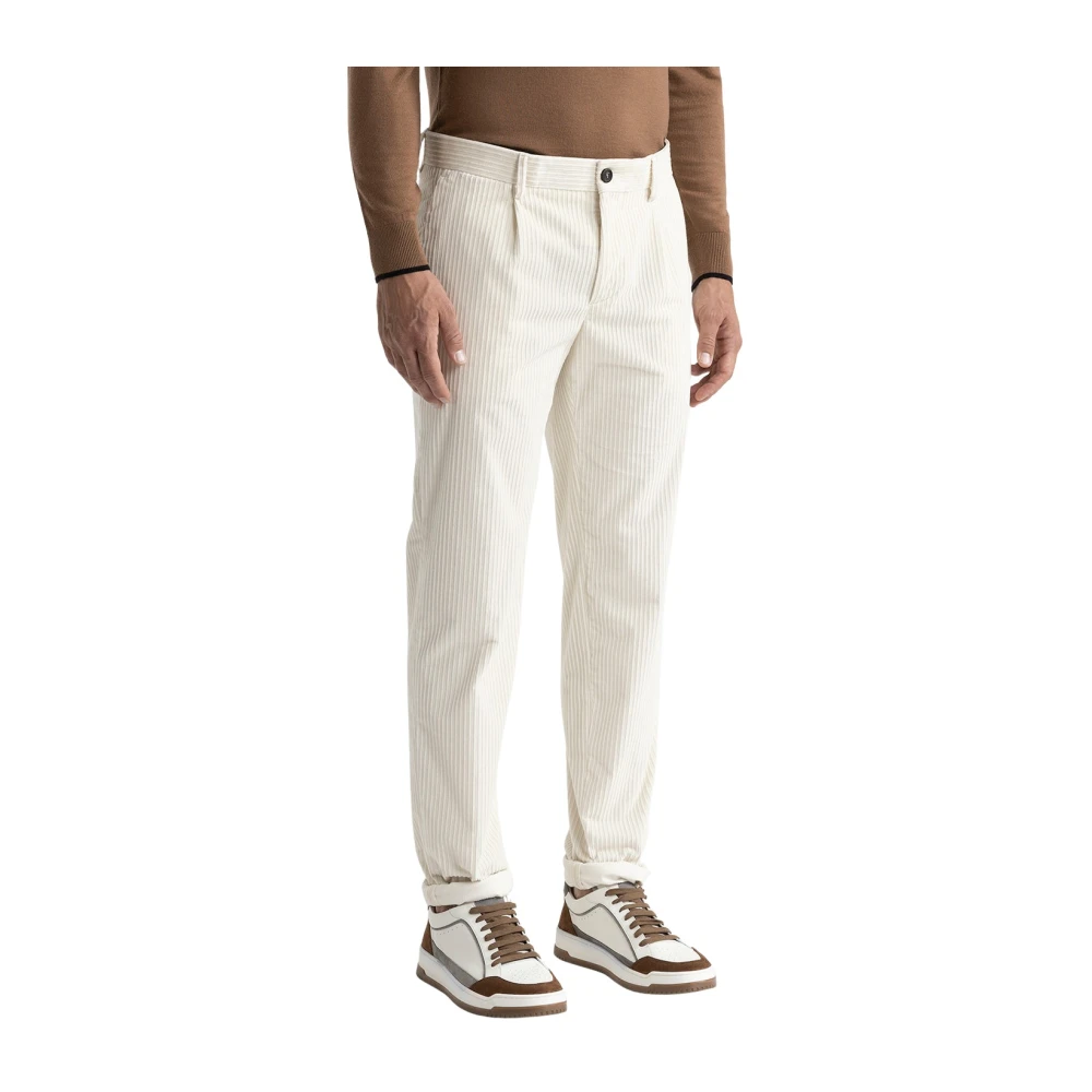 PESERICO Franse corduroy chino broek White Heren