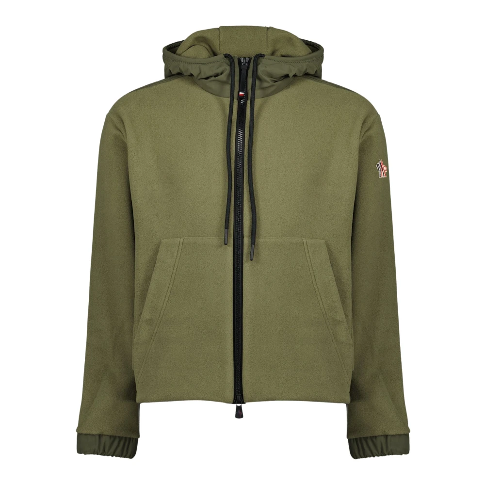 Moncler Men's Green Light Jackets, M, Polartec Zip-Up Cardigan