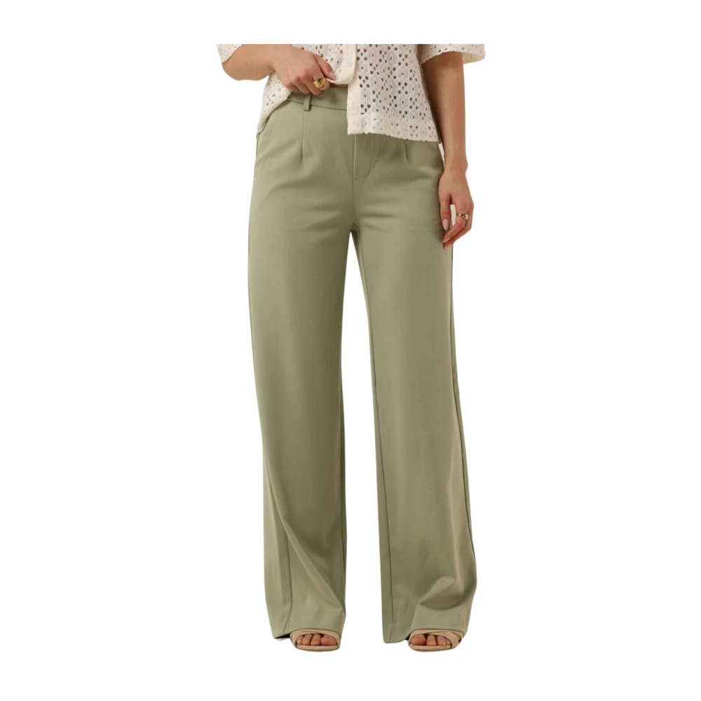 Object Groene Wide Pantalon voor Vrouwen Green Dames