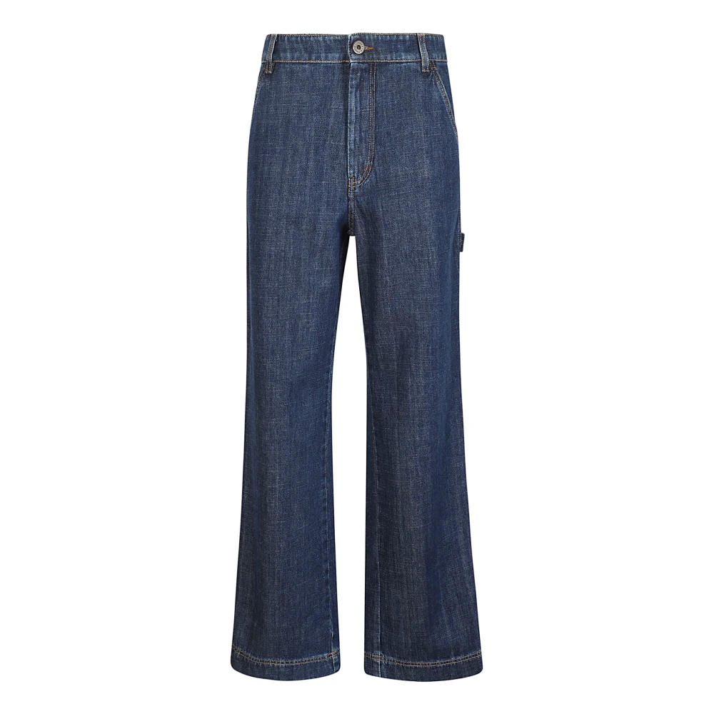 Max Mara Weekend Blauwe Denim Jeans met Rits en Zakken Blue Dames
