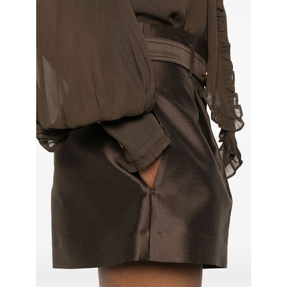 Zimmermann Bruine Shorts met Riemtaille Brown Dames