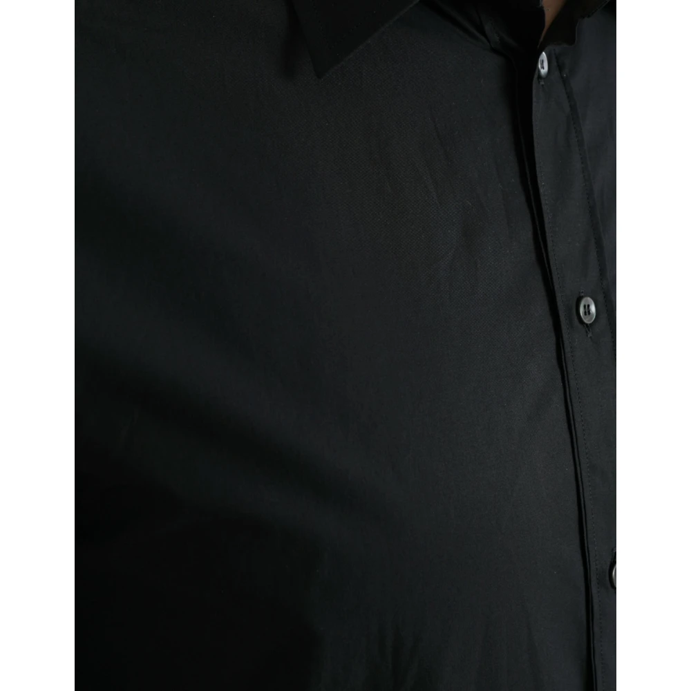 Dolce & Gabbana Luxe Zwarte Slim Fit Overhemd Black Heren