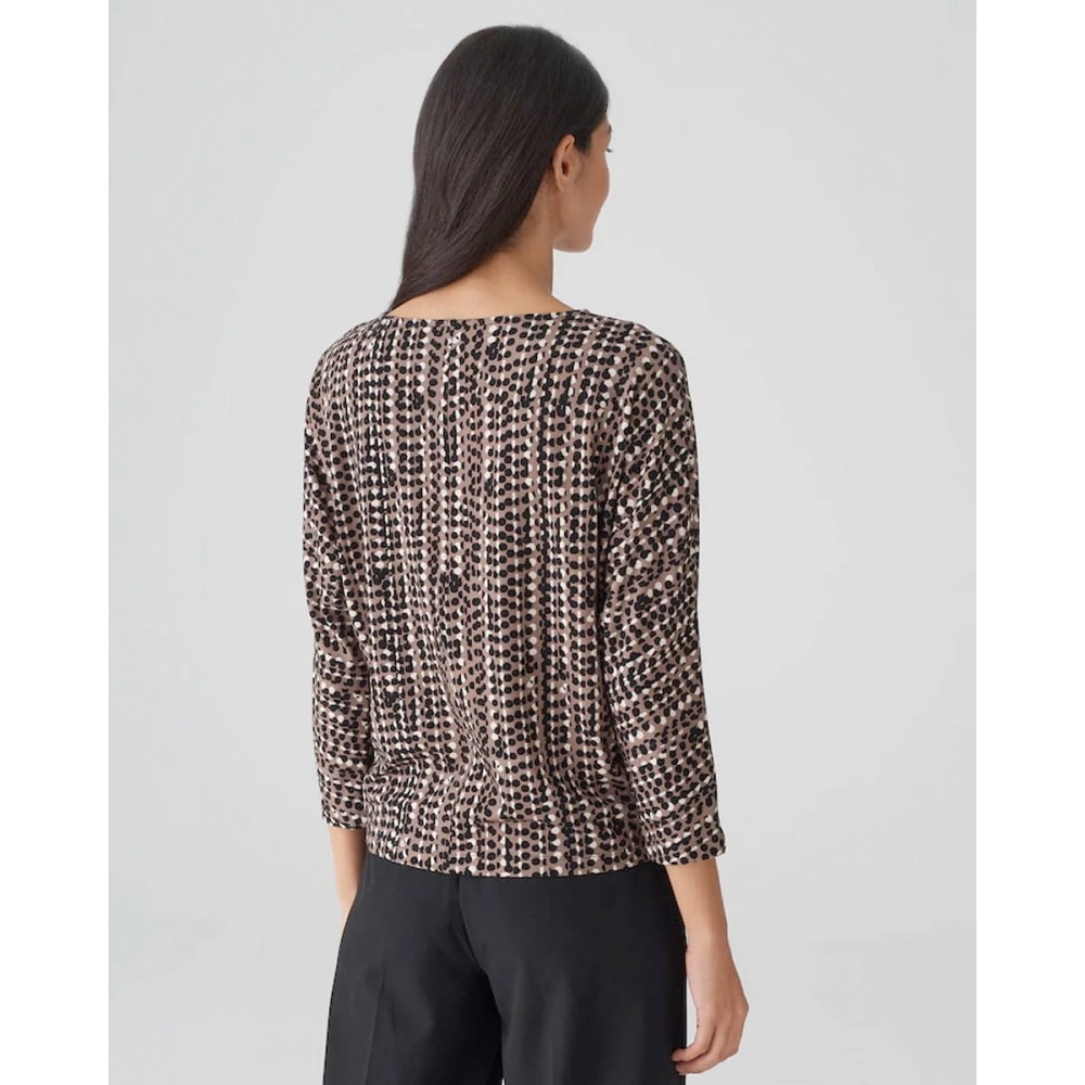 Opus Top met korte mouwen en Sebry Shine Beige Dames