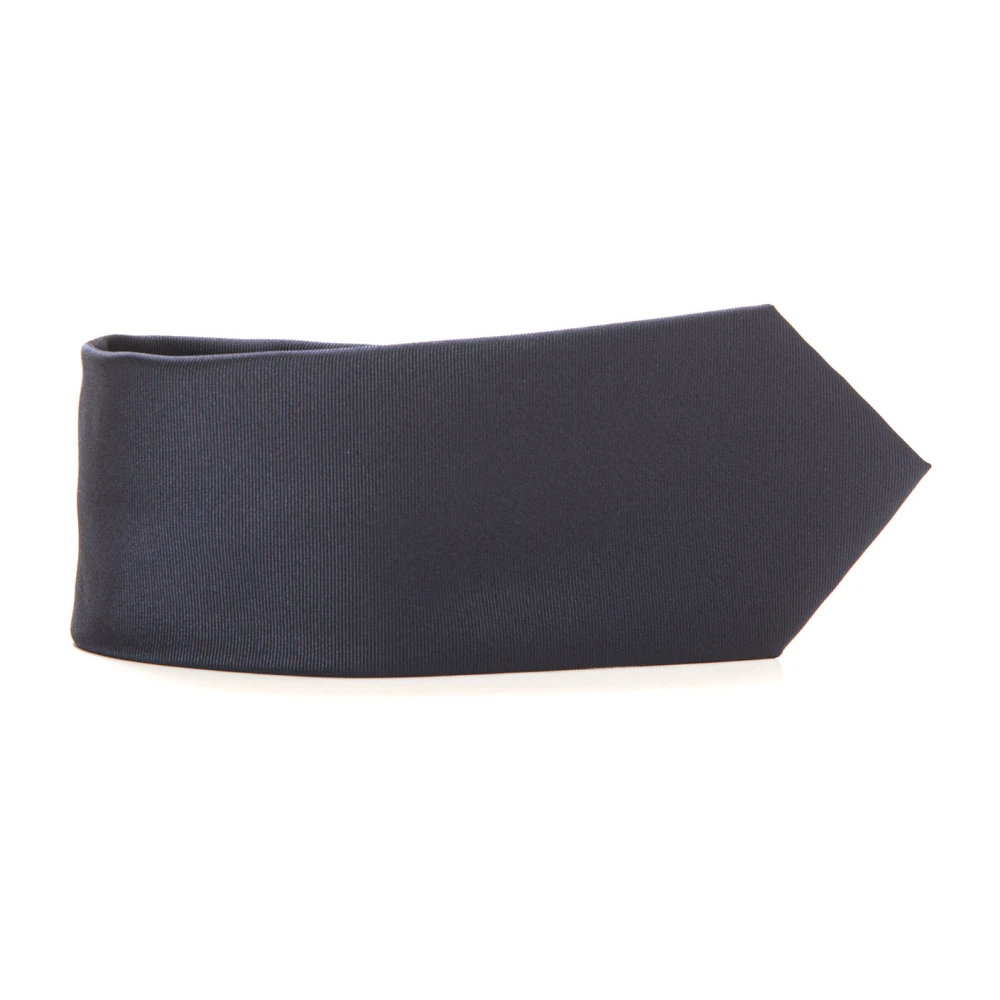 Emporio Armani Zijden Logo Stropdas Eenvoudige Stijl Blue Heren