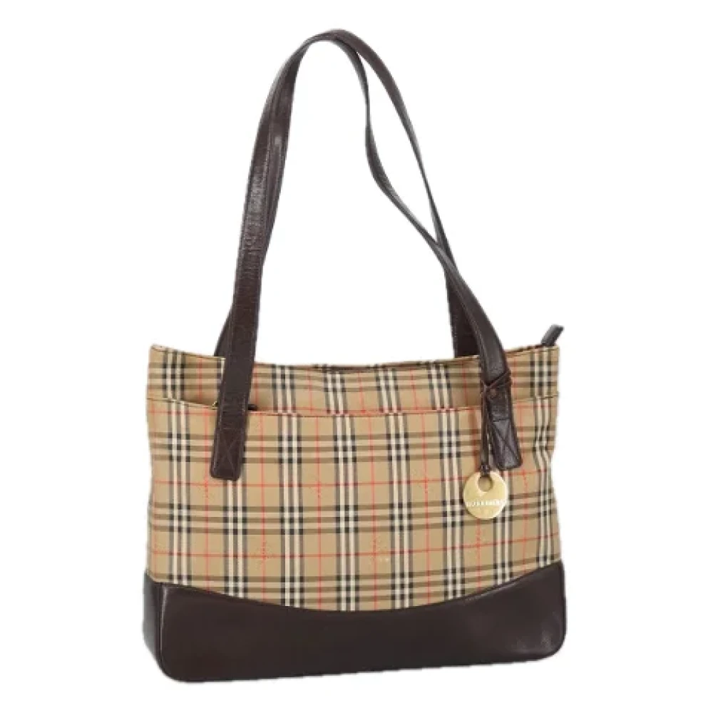 Burberry Vintage Pre-owned Canvas handbags Beige Dames