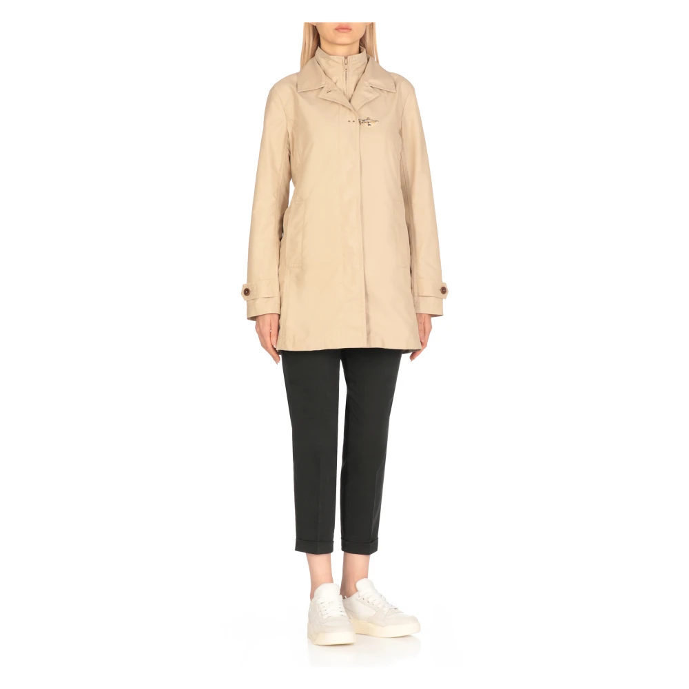 Fay Beige Klassieke Jas met Reverskraag Beige Dames