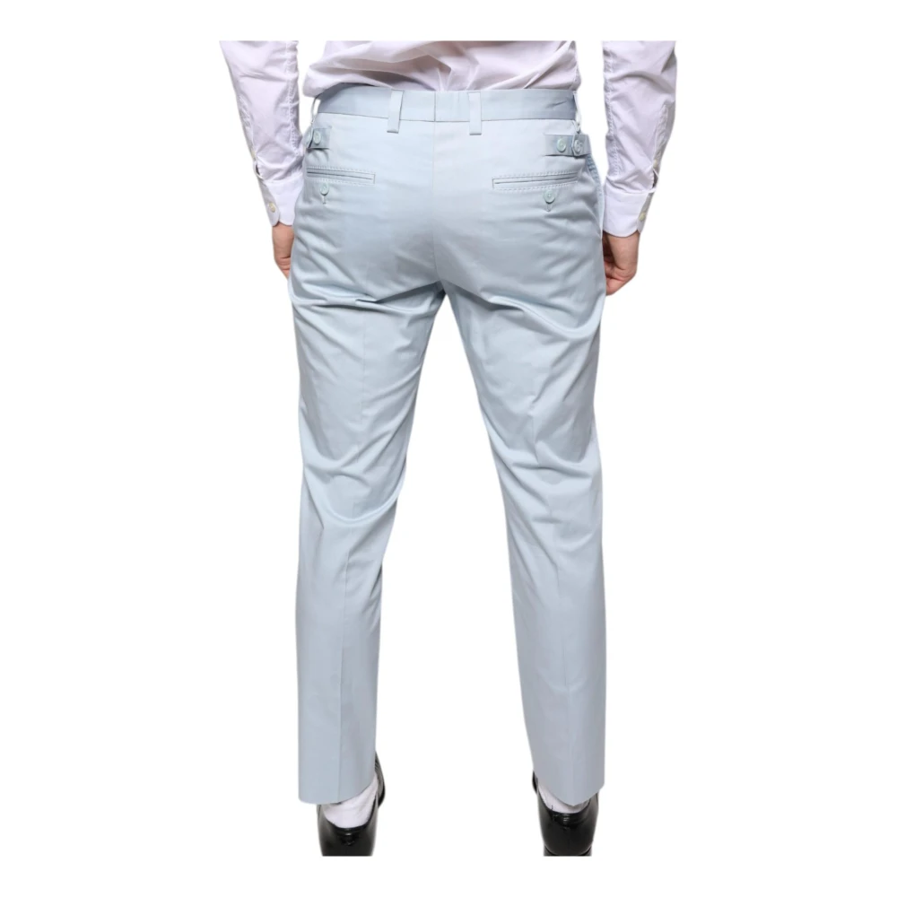 Dolce & Gabbana Lichtblauwe Skinny Katoenmix Jurkbroek Blue Heren