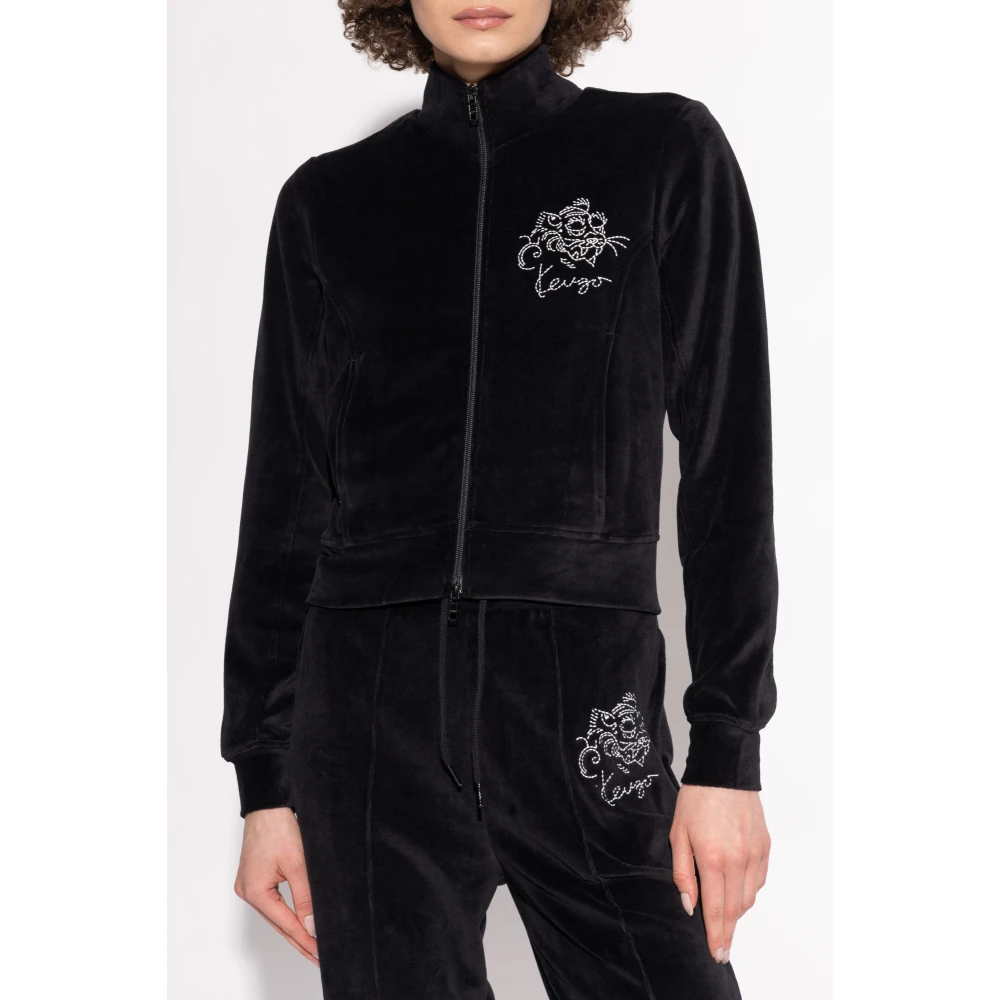 Kenzo Fluwelen sweatshirt met tijgermotief Black Dames