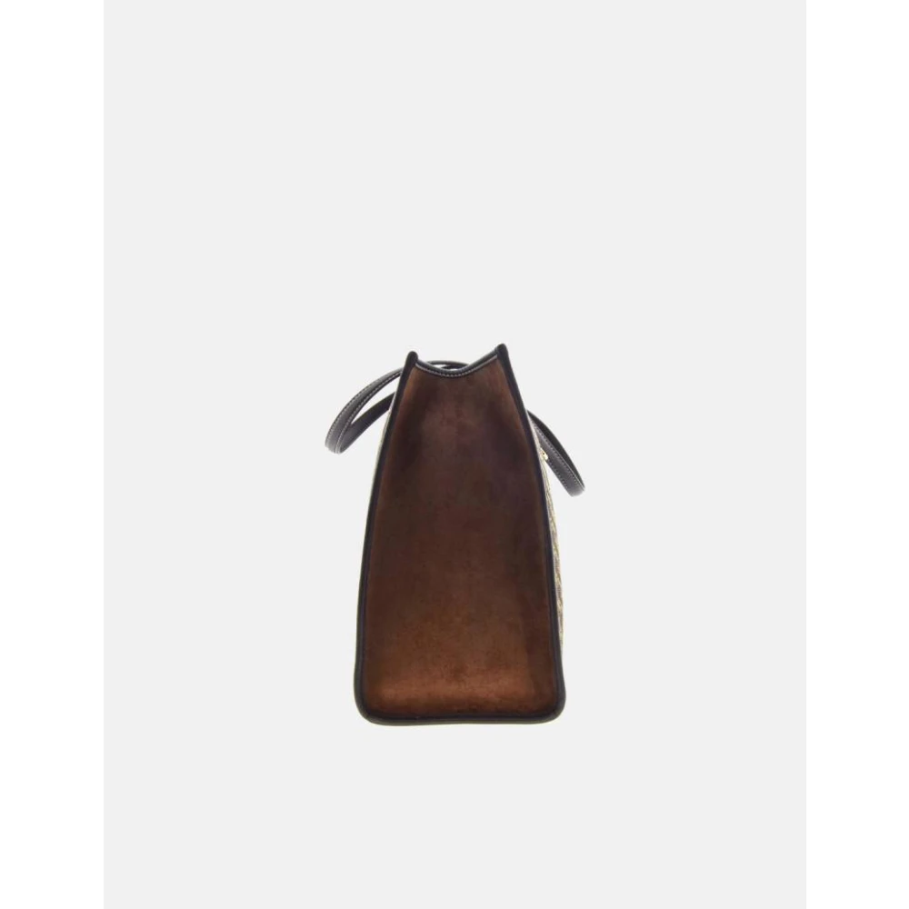 Carolina Herrera Canvas Shopping Charm Tas El Dorado Brown Dames