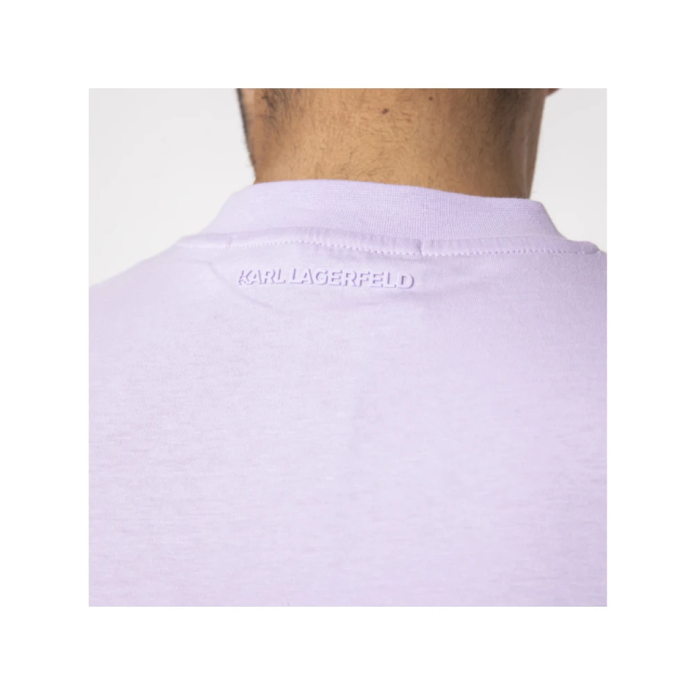 Karl Lagerfeld Mauve T-shirt met korte mouwen en stretch kraag Purple Heren