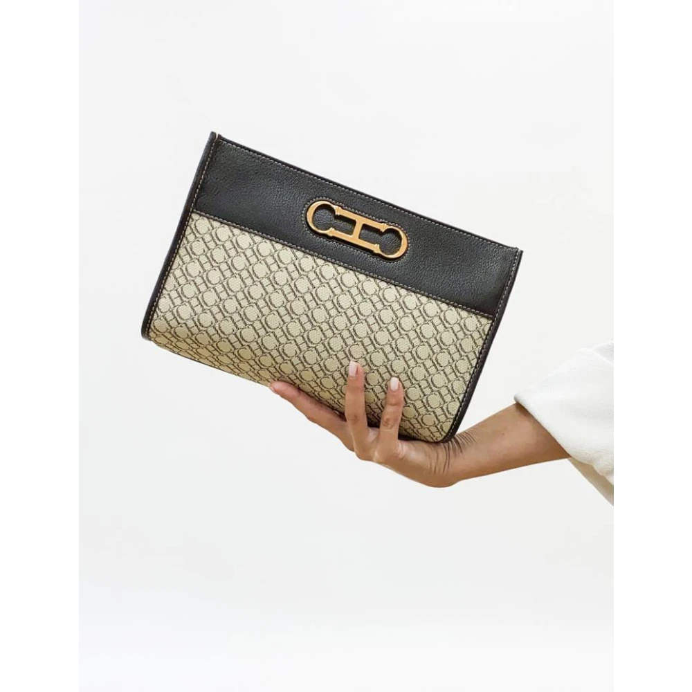Carolina Herrera Gouden Initialen Insignia Clutch Multicolor Dames