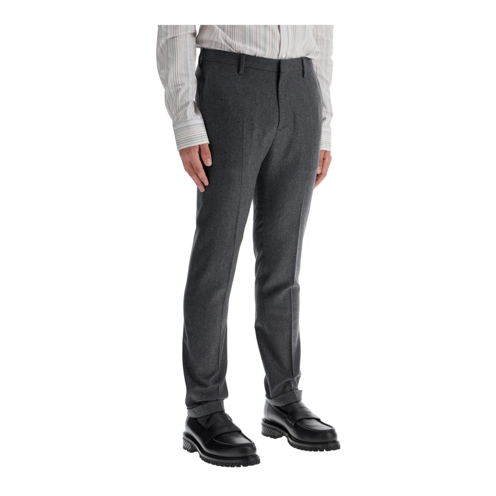 PS By Paul Smith Slim Fit Flanellbyxor Gray, Herr