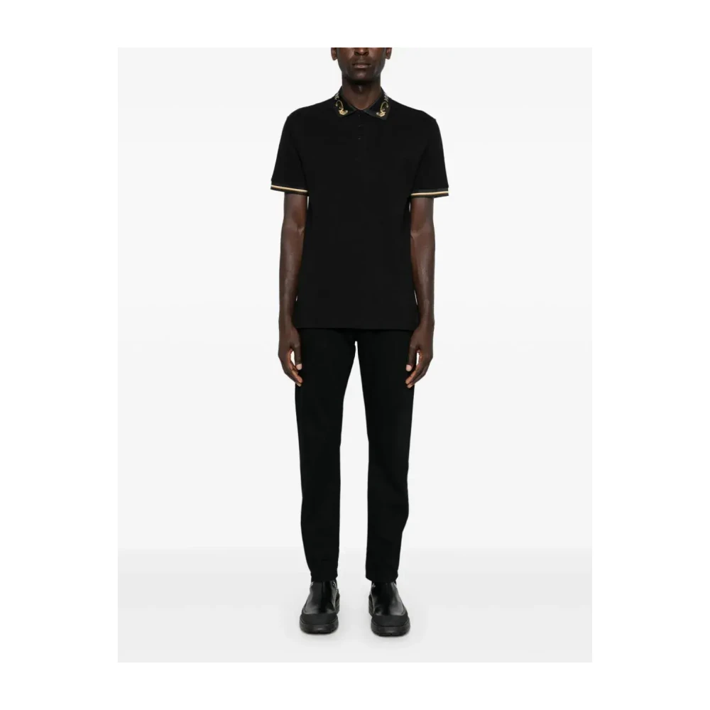 Versace Jeans Couture Chromo Kraag Zwart Polo Black Heren