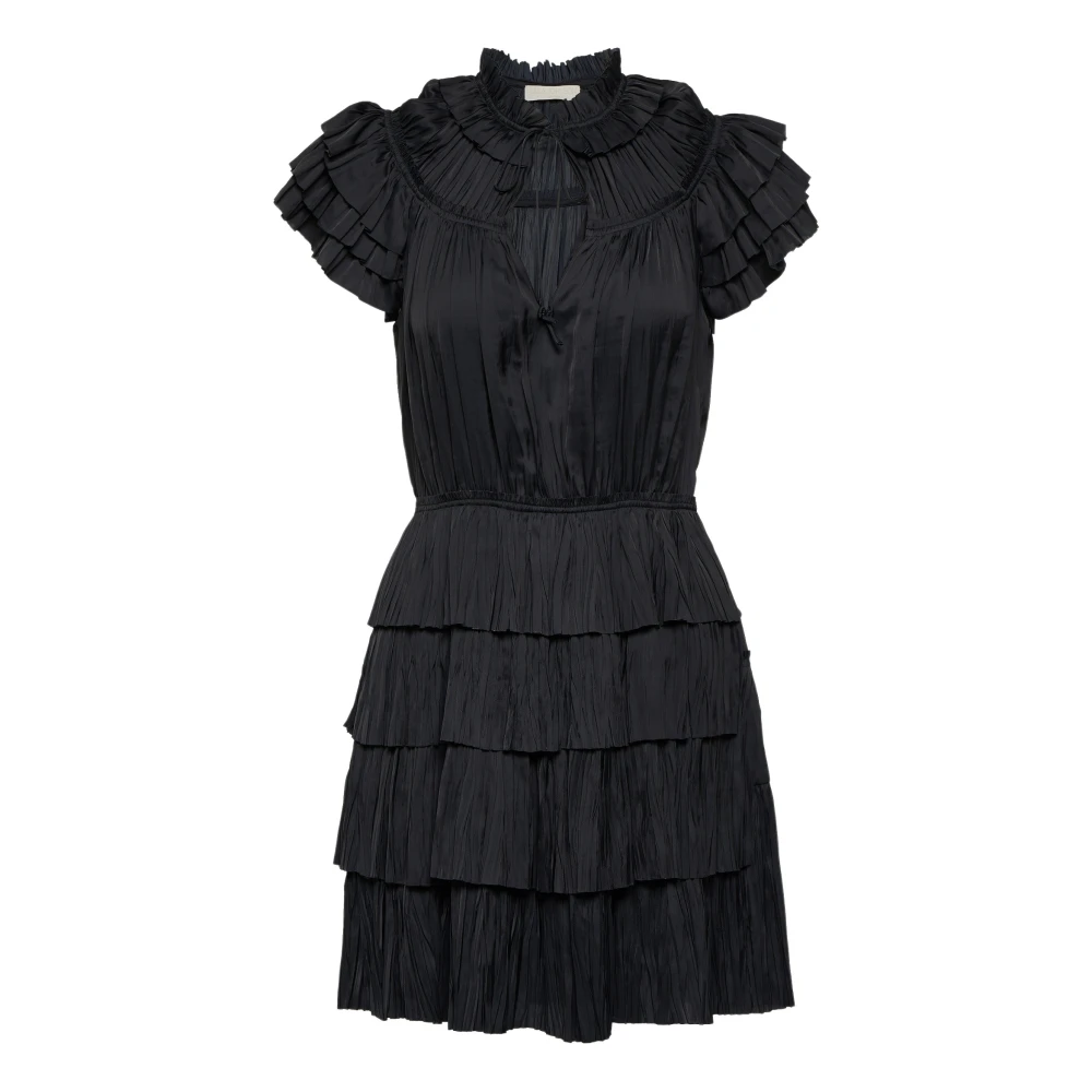 Ulla Johnson Women's Black Short Dresses, S, Vesna Dress With Fringe