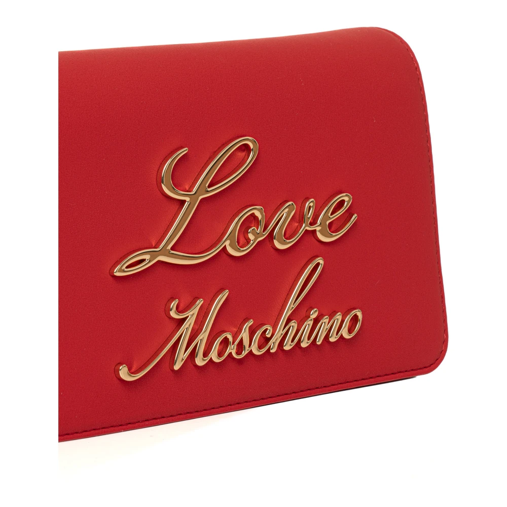 Love Moschino Schoudertas met Metalen Ketting en Zakken Red Dames