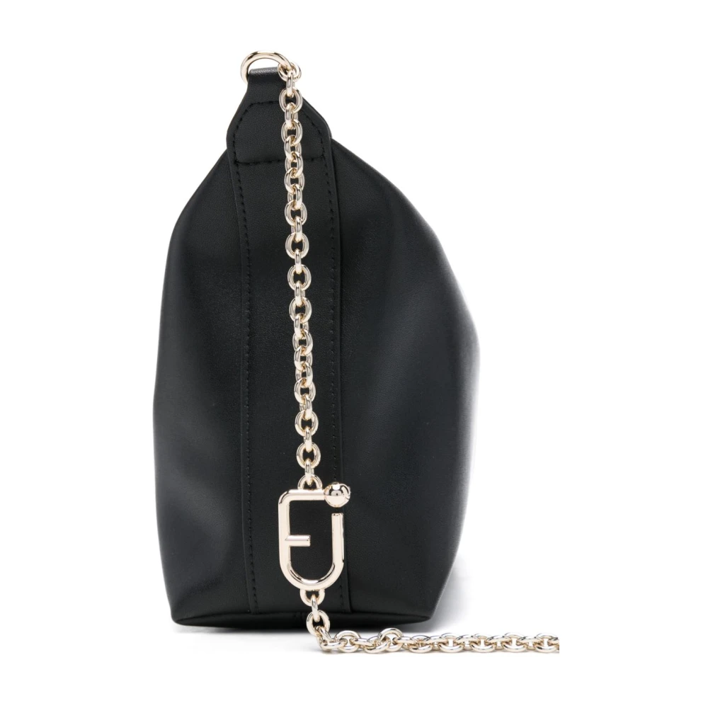 Furla Zwarte leren schoudertas met ketting Black Dames