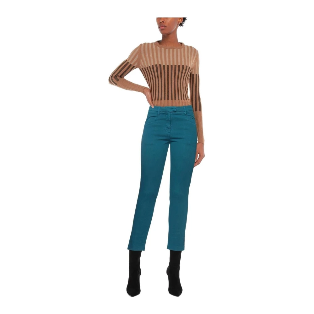 Dondup Slim Fit Blauwe Chino Broek Blue Dames