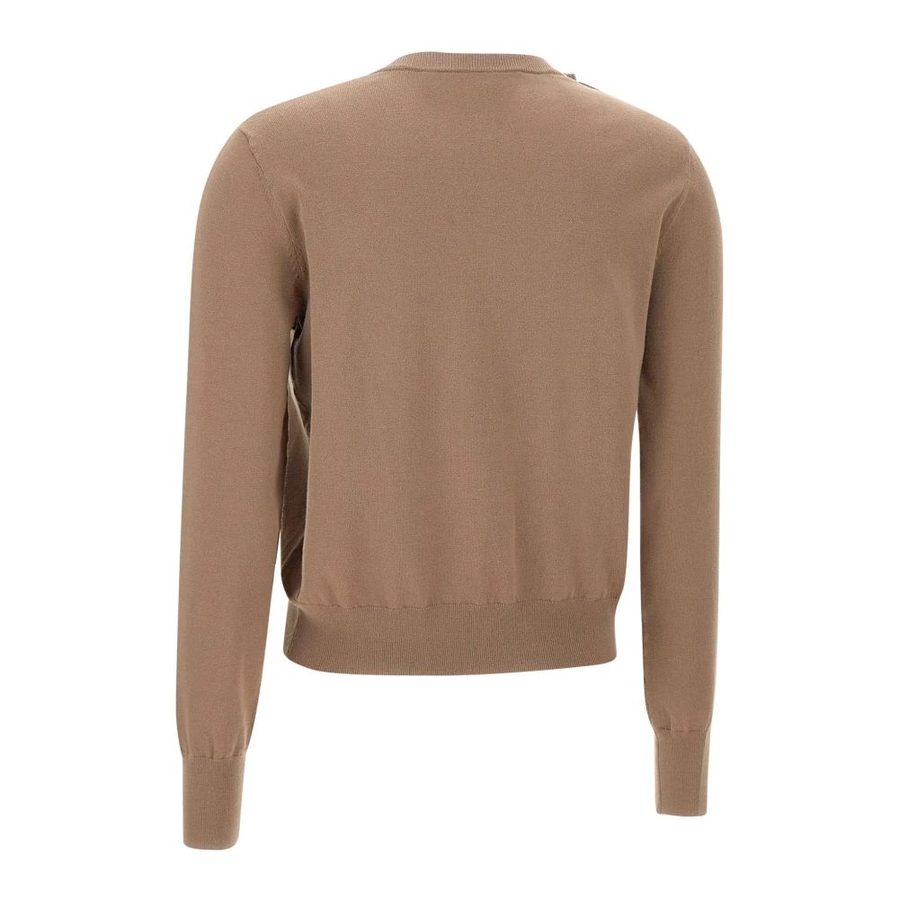Kaos Koffiebruine Vest met Bloemdetail Brown Dames