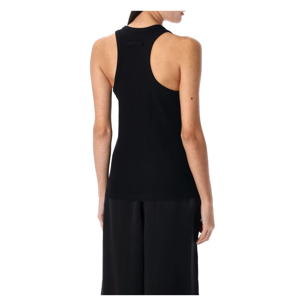 Jean Paul Gaultier Zwarte Geribbelde Tanktop Ss25 Black Dames