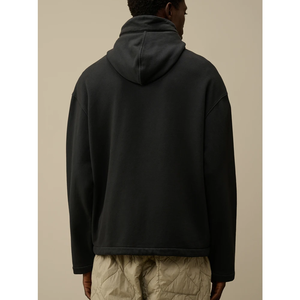 C.P. Company Hoodie Jas Open Stijl Black Heren