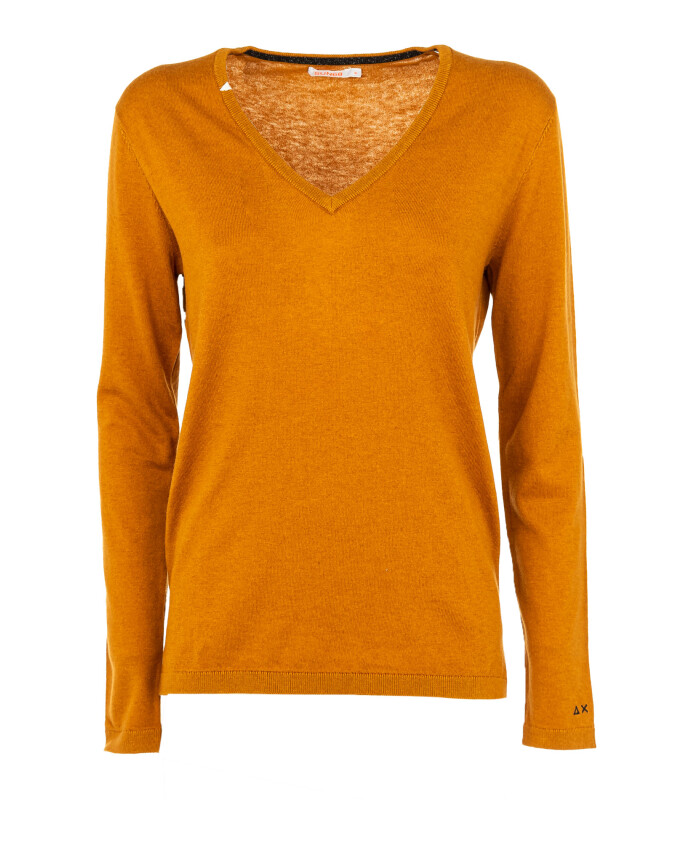 pull-femme-col-en-v-uni-clair