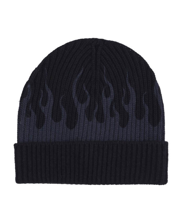 flames-beanie-muts-zwart-grijs