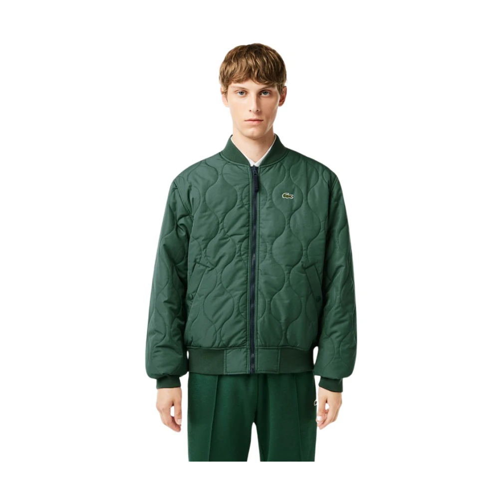 Lacoste Polyester Jas Green Heren