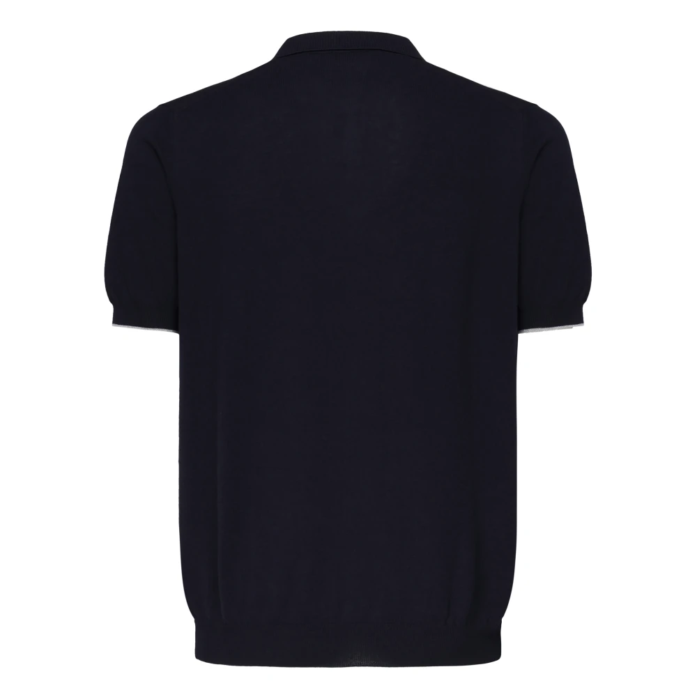 Fay Blauw Buttonless Polo Shirt Korte Mouwen Blue Heren