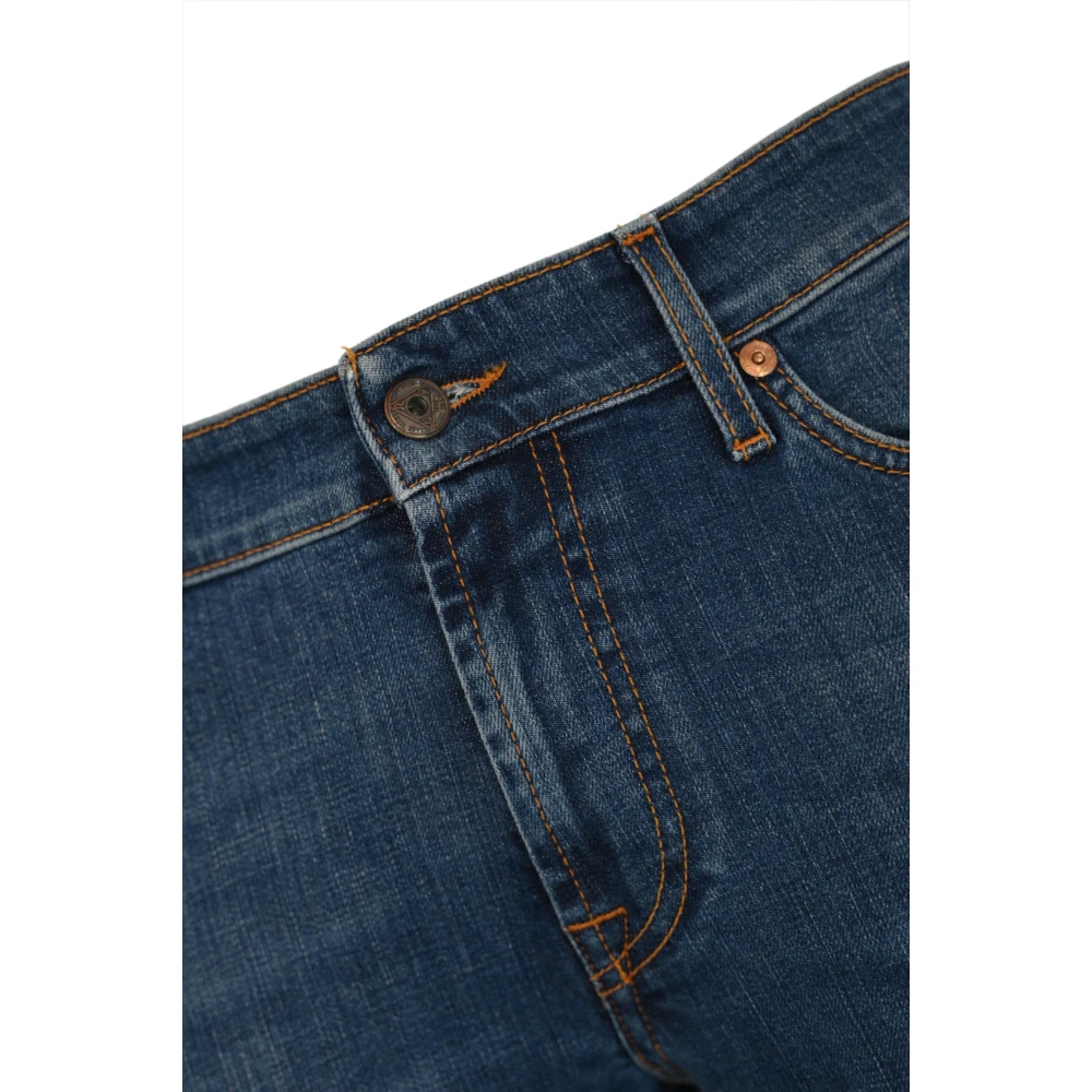 Roy Roger's Slim Denim Broek met Knoopsluiting Blue Heren