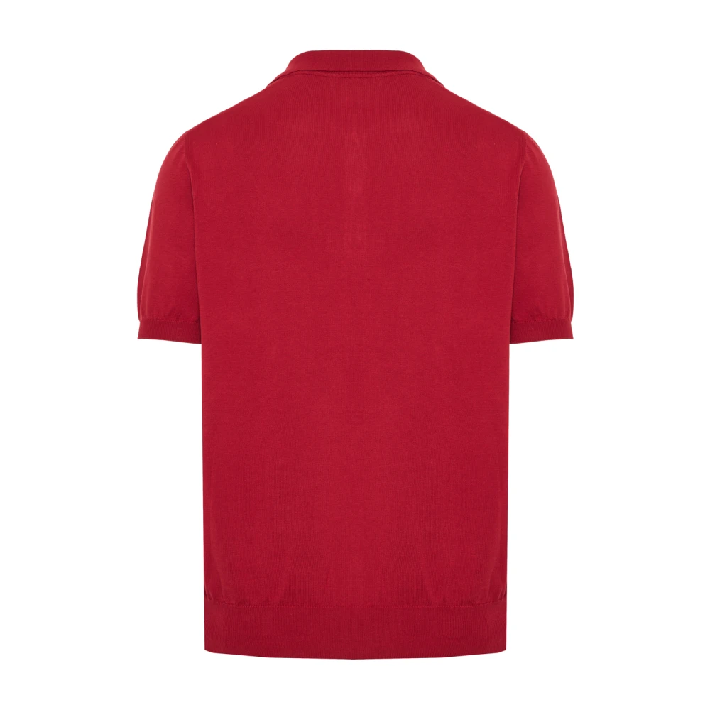 Canali Klassieke Katoenen Poloshirt Made in Italy Red Heren
