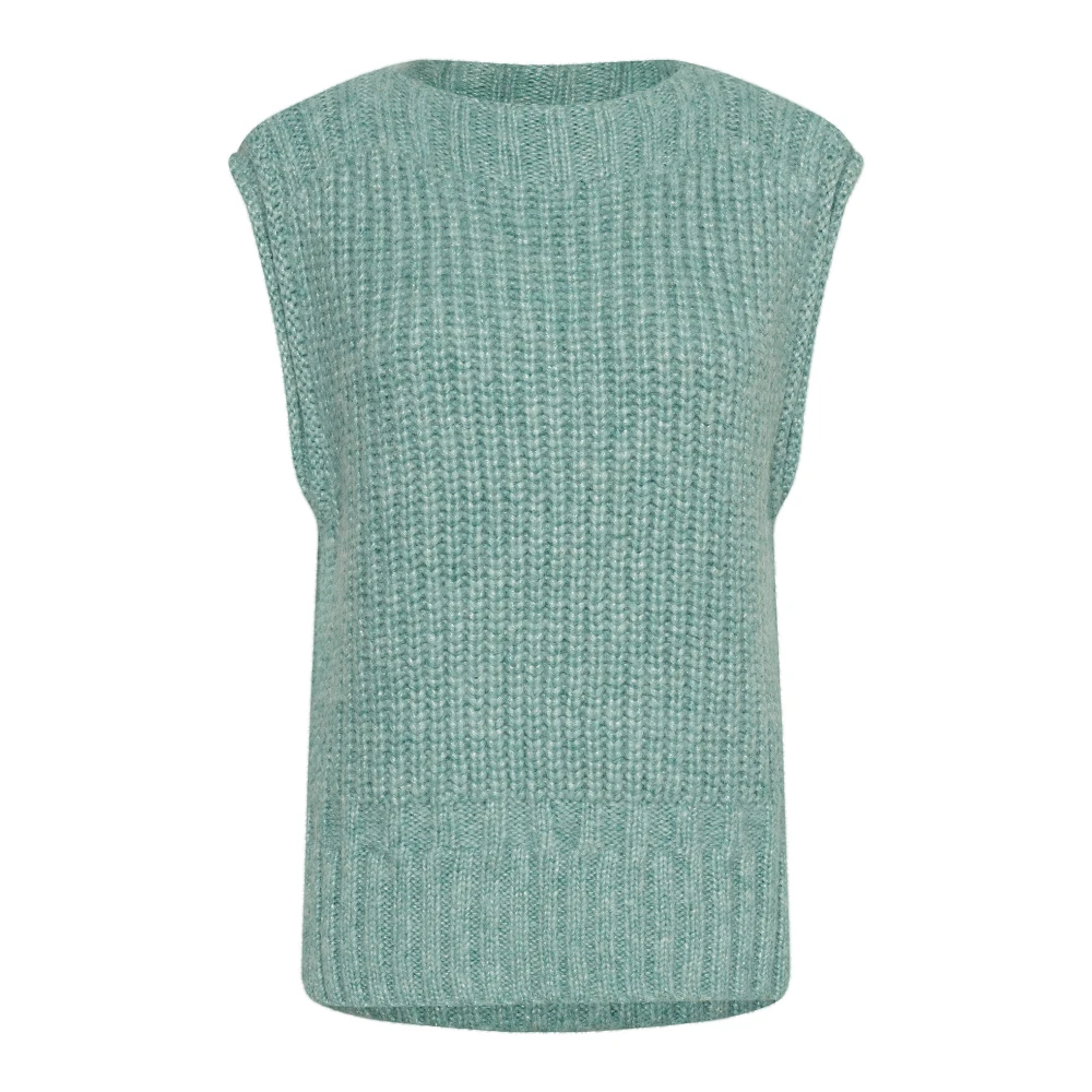 Saint Tropez Blauwe Surf Gebreid Vest Hailysz Stijl Blue Dames