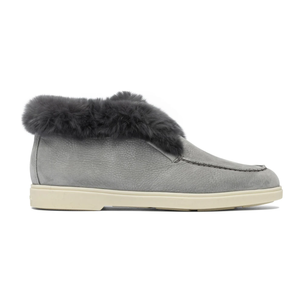 Santoni Women's Gray Winter Boots, 4 Uk, Grey Ankle Boots For