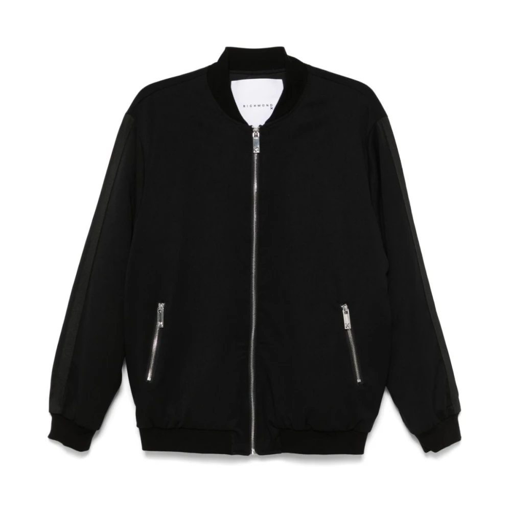 John Richmond Zwarte Gewatteerde Baseballjas Black Heren
