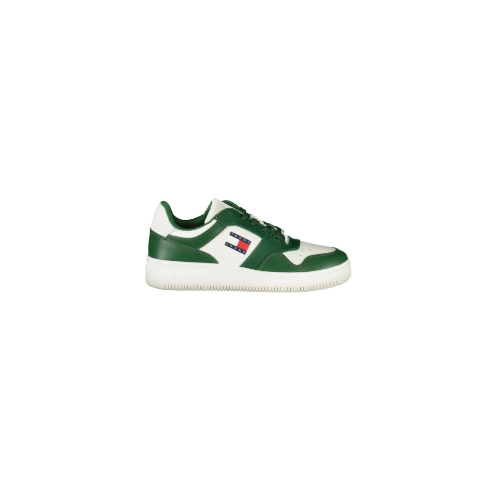 Tommy Hilfiger Men's Green Sneakers, 10 Uk, Leather Trainers