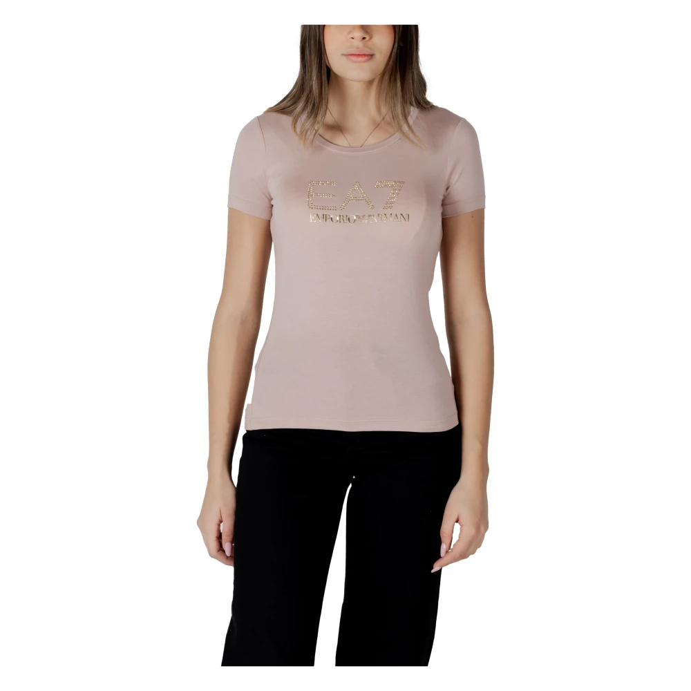 Emporio Armani EA7 Korte T-shirt voor vrouwen Pink Dames