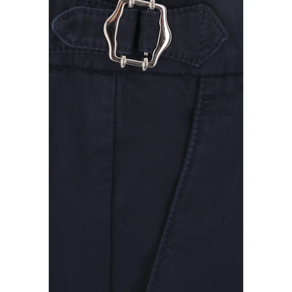 BRUNELLO CUCINELLI Blauwe Katoenen Gabardine Broek Blue Heren