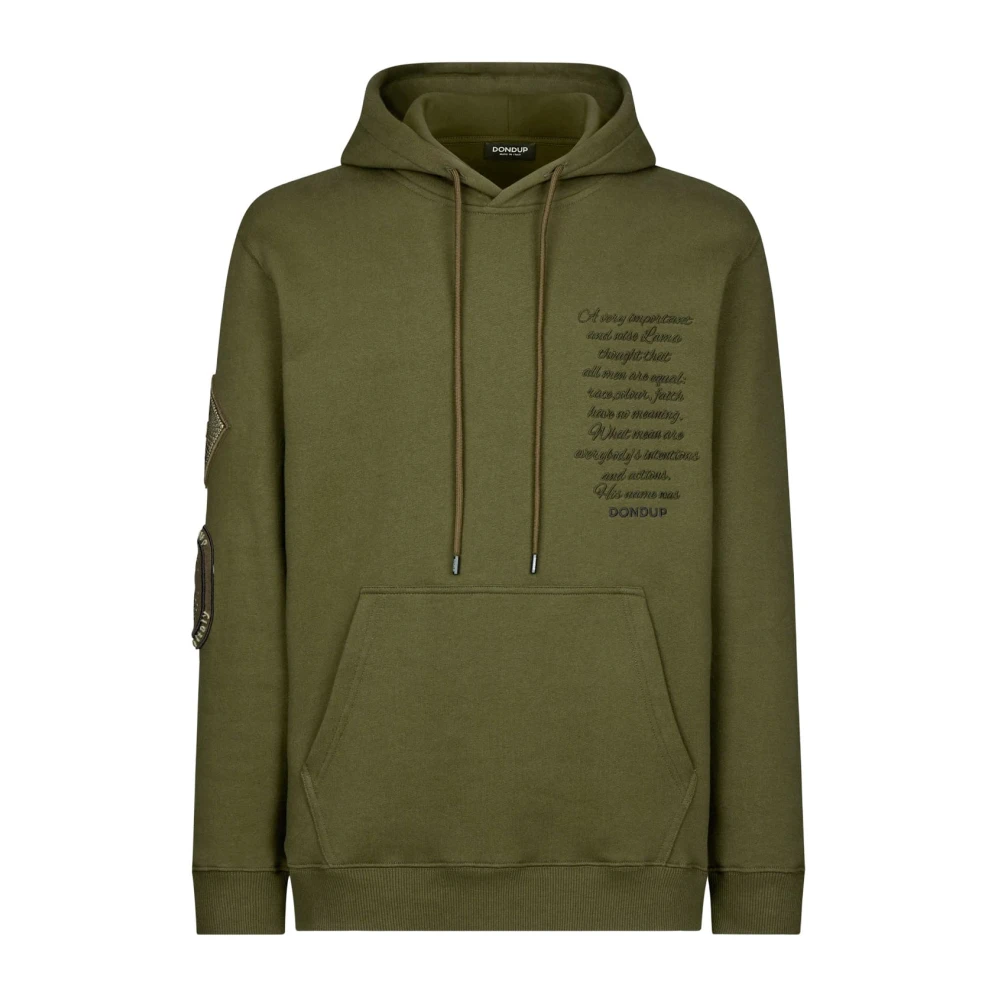 Dondup Men's Green Hoodies, L, Regular-Fit Hooded Sweatshirt