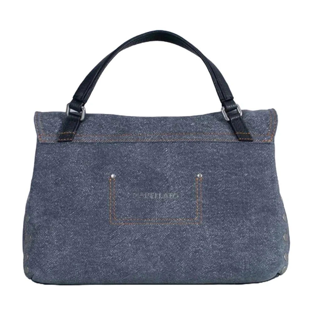 Zanellato Denim Leren Schoudertas Blue Dames
