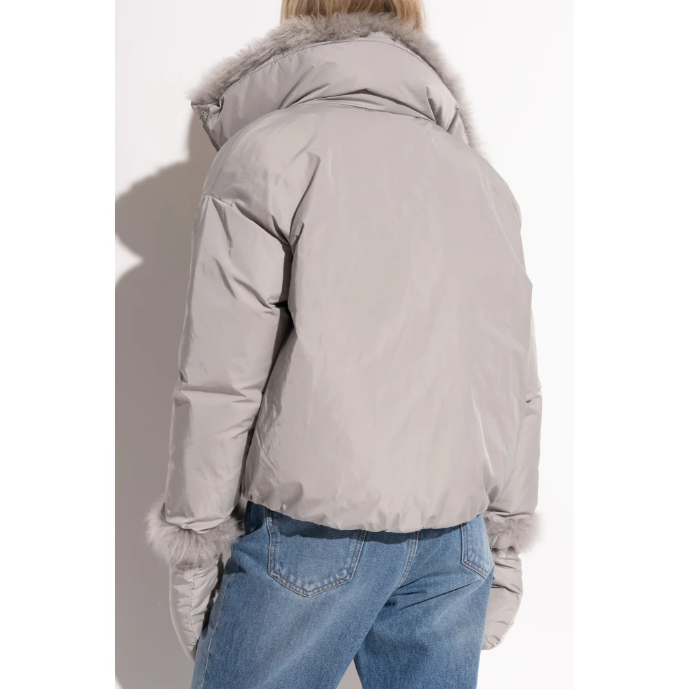 Yves Salomon Jas met afneembare handschoenen Gray Dames