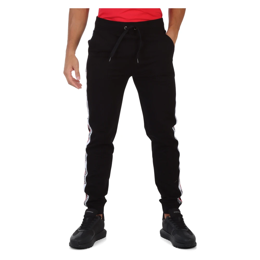 Moschino Katoenen sweatpants met logo print Black Heren