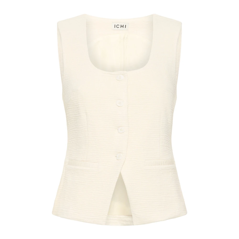 Ichi Women's Beige Vest - Waistcoats - M - Jackets