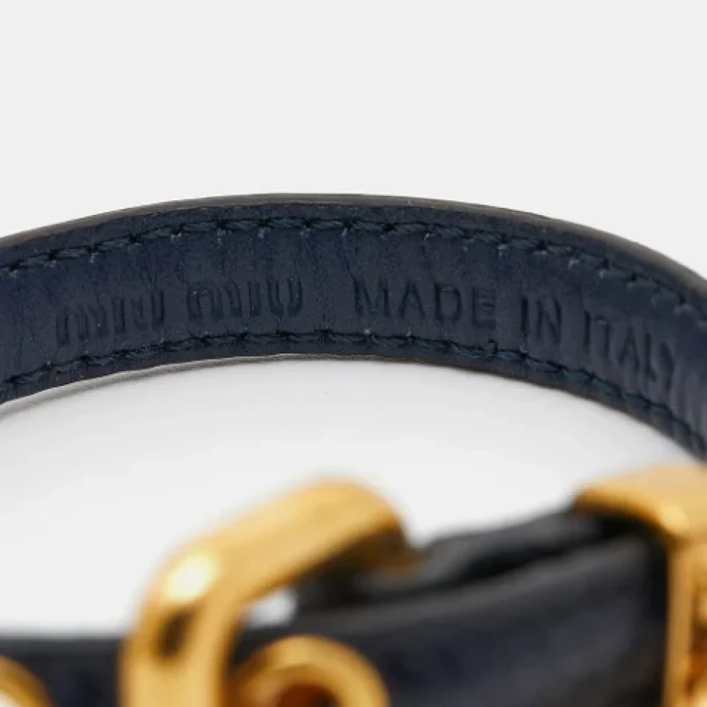 Miu Pre-owned Leather belts Blue Dames