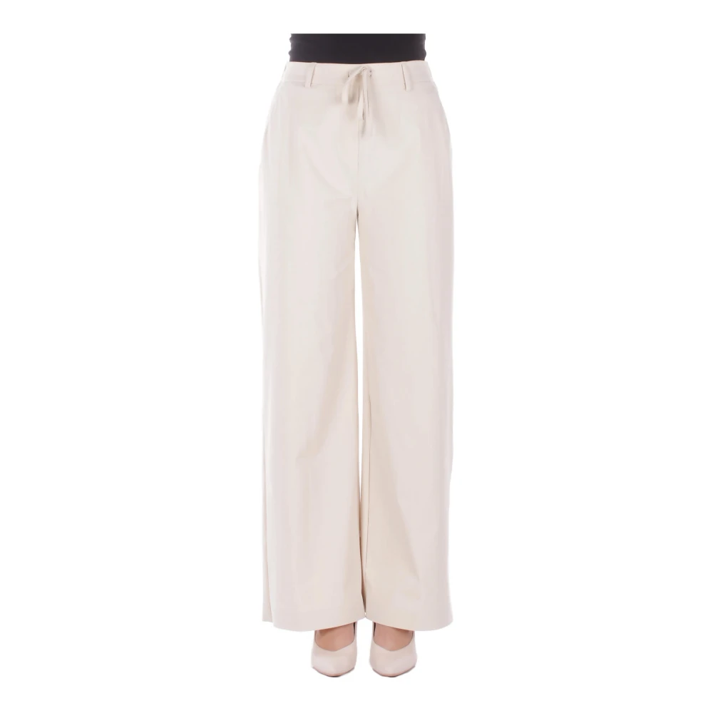 Max Mara Beige Wide Trousers - Female - Wide Trousers - Xl - Trousers