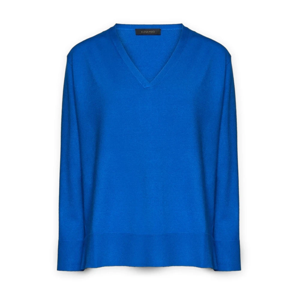 Elena Mirò V-hals top Blue Dames