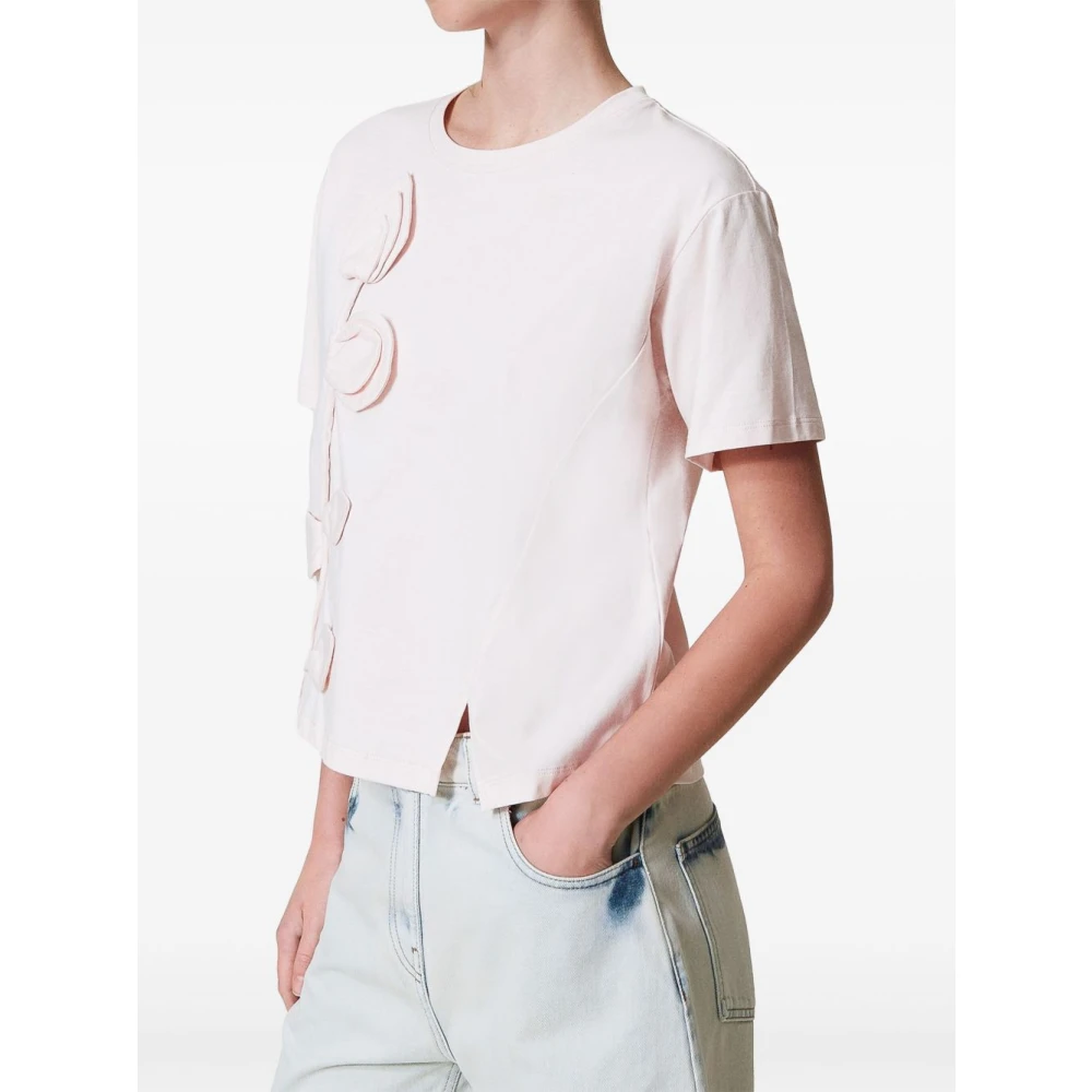 Twinset Roze Crew Neck T-shirts en Polos Pink Dames