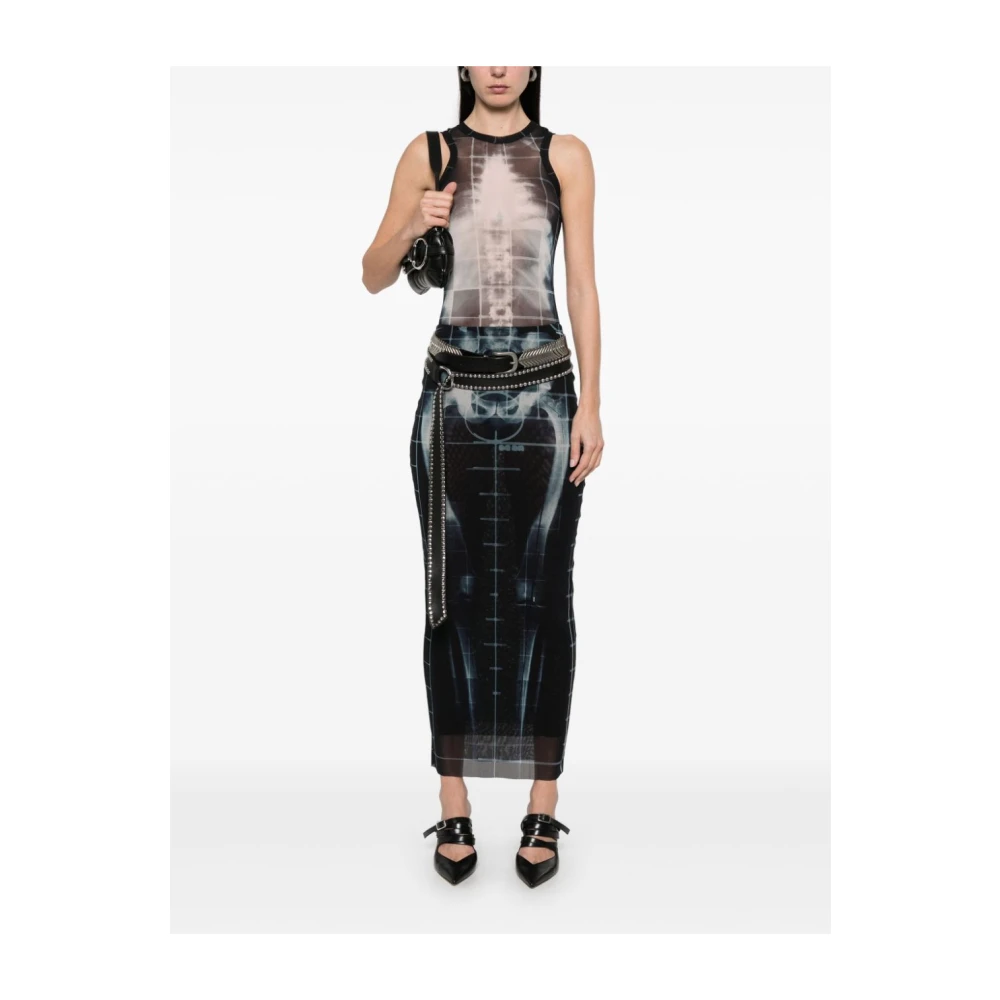 Jean Paul Gaultier Zwarte bodysuit met transparant ontwerp Black Dames