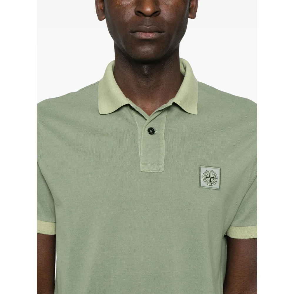 Stone Island Groen Poloshirt Korte Mouwen Green Heren