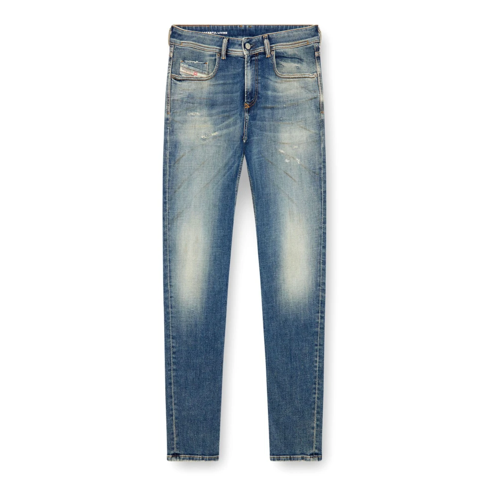 Diesel Blauwe Skinny Jeans Met Lage Taille Blue Heren