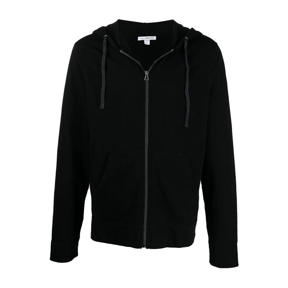 James Perse Vintage Terry Zip Up Hoodie Black Heren